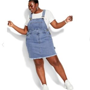 CITY CHIC Blue Denim Overall Bib Dress